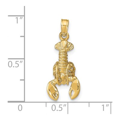 14K Yellow Gold Lobster Charm Pendant with Moveable Claws – view 5