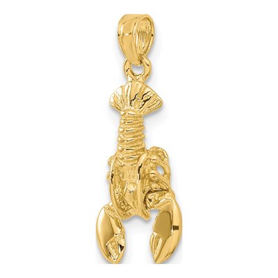 14K Yellow Gold Lobster Charm Pendant with Moveable Claws – view 6