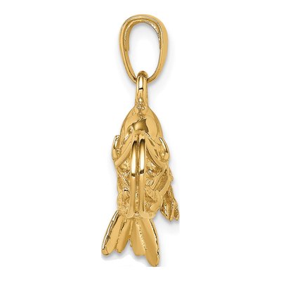 14K Yellow Gold 3-D Shrimp Pendant – view 3