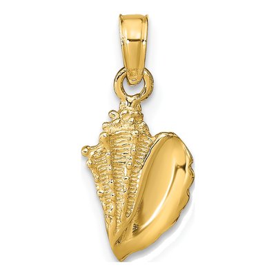 14K Yellow Gold Conch Shell Pendant