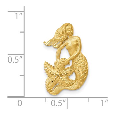 14K Yellow Gold Mermaid Omega Slide Pendant – view 5