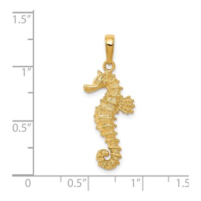 14K Yellow Gold Seahorse Pendant – view 4