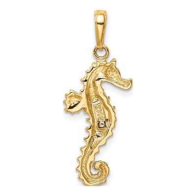 14K Yellow Gold Seahorse Pendant – view 5