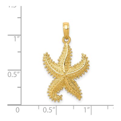 14K Yellow Gold Open-Back Starfish Pendant – view 5