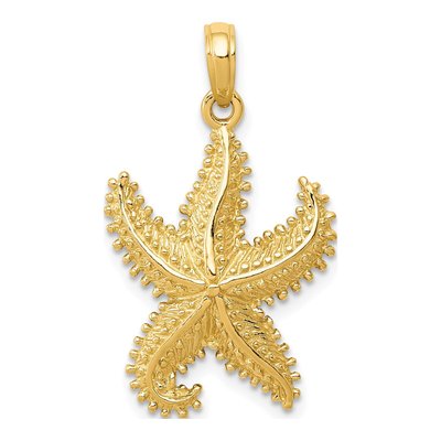 14K Yellow Gold Open-Back Starfish Pendant