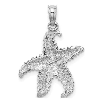 14K White Gold Open-Back Starfish Pendant – view 4