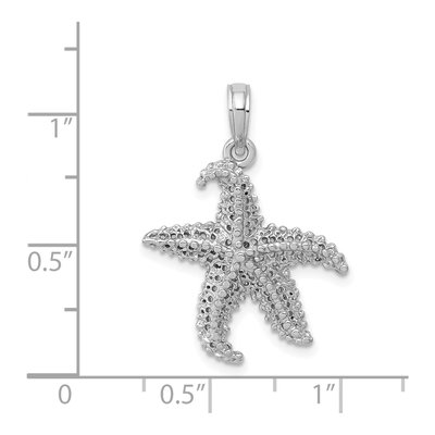 14K White Gold Open-Back Starfish Pendant – view 5