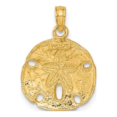 14K Yellow Gold Sand Dollar Pendant – view 4