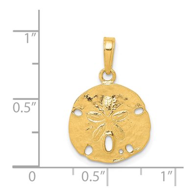 14K Yellow Gold Sand Dollar Pendant – view 5
