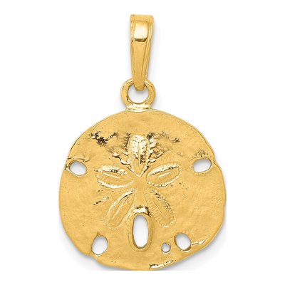 14K Yellow Gold Sand Dollar Pendant