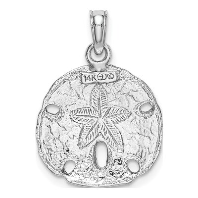 14K White Gold Sand Dollar Pendant – view 4