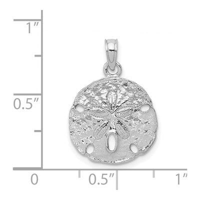 14K White Gold Sand Dollar Pendant – view 5