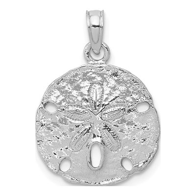 14K White Gold Sand Dollar Pendant