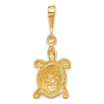 14K Yellow Gold Sea Turtle Pendant – view 4