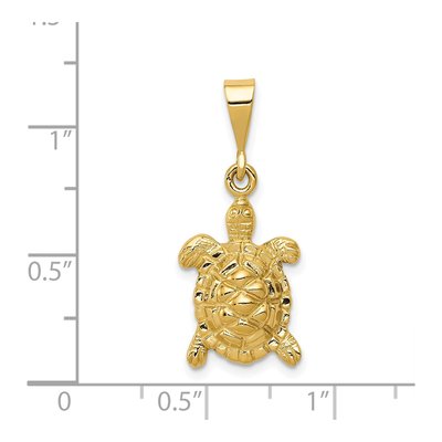 14K Yellow Gold Sea Turtle Pendant – view 5