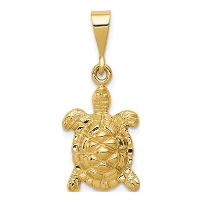 14K Yellow Gold Sea Turtle Pendant