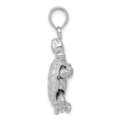 14K White Gold 3-D Turtle Pendant – view 3