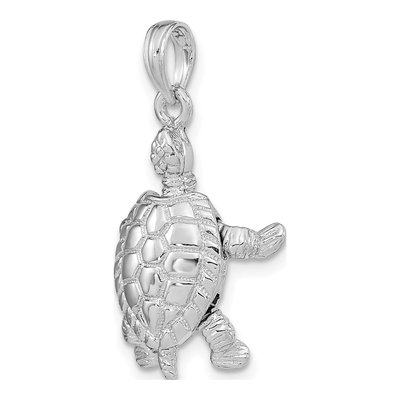 14K White Gold 3-D Turtle Pendant – view 5