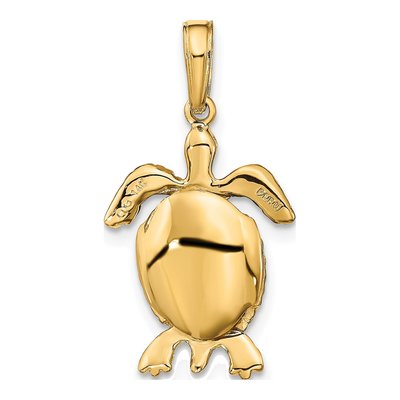 14K Yellow Gold 3-D Turtle Pendant – view 4