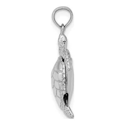 14K White Gold 3D Turtle Pendant – view 3