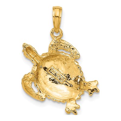 14K Yellow Gold Turtle Pendant – view 4