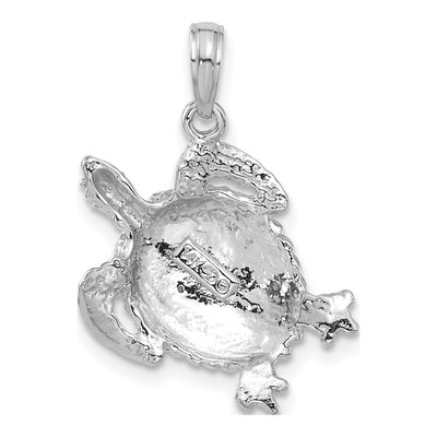 14K White Gold Turtle Pendant – view 4