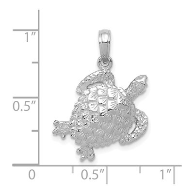 14K White Gold Turtle Pendant – view 5