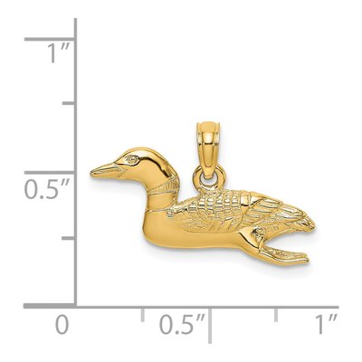 14K Yellow Gold 3-D Mallard Duck Pendant – view 4