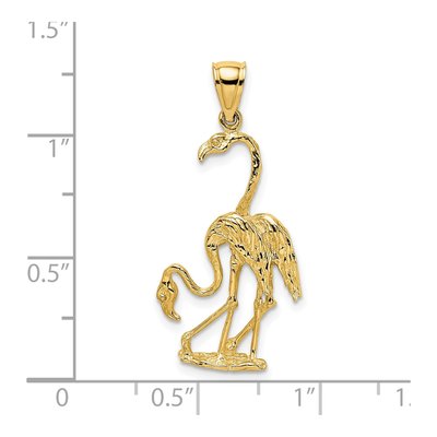14K Yellow Gold Double Flamingo Pendant – view 4