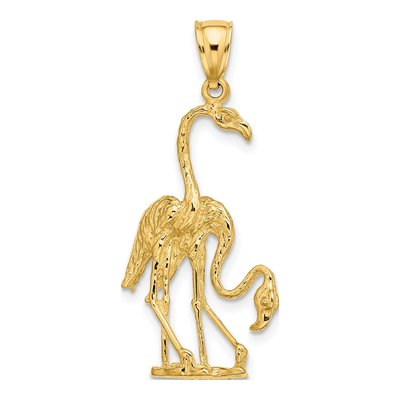 14K Yellow Gold Double Flamingo Pendant – view 5