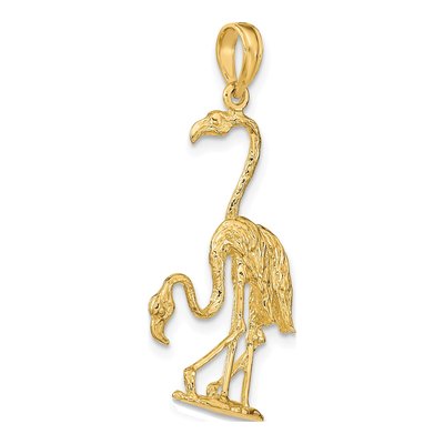 14K Yellow Gold Double Flamingo Pendant – view 6