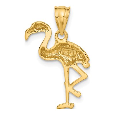 14K Yellow Gold Flamingo Pendant – view 4
