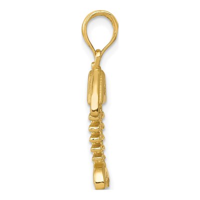 14K Yellow Gold Fish Bone Pendant – view 3