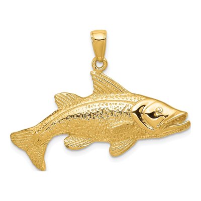 14K Yellow Gold Snook Redfish Pendant
