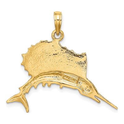 14K Yellow Gold Sailfish Pendant – view 4