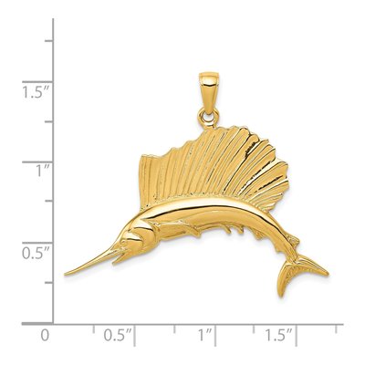 14K Yellow Gold Sailfish Pendant – view 5