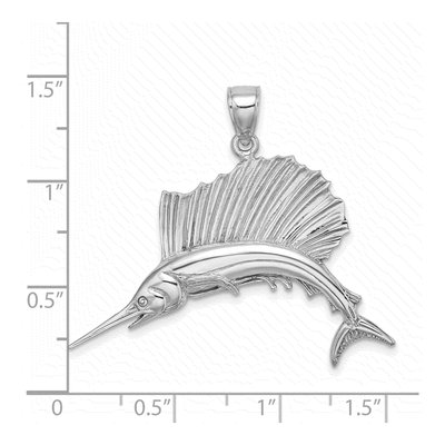 14K White Gold Sailfish Pendant – view 4