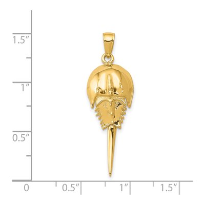 14K Yellow Gold Horseshoe Crab Pendant – view 4