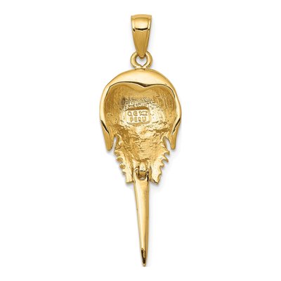 14K Yellow Gold Horseshoe Crab Pendant – view 5