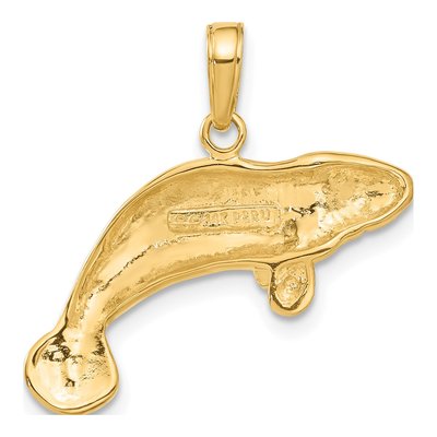 14K Yellow Gold Manatee Pendant – view 4