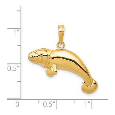 14K Yellow Gold Manatee Pendant – view 5