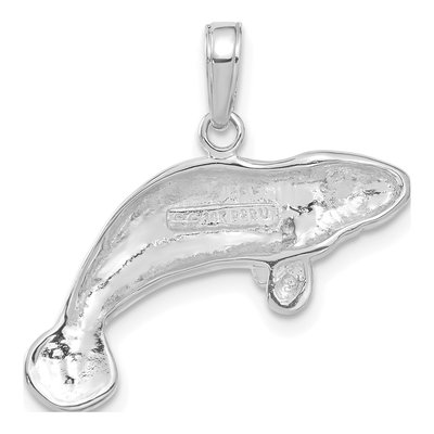 14K White Gold Manatee Pendant – view 4