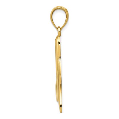 14K Yellow Gold Large Whale Tail Pendant – view 3