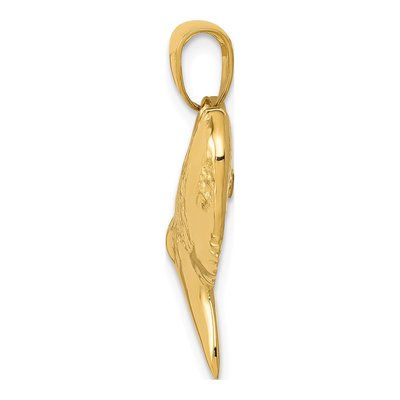 14K Yellow Gold 3-D Shark Tooth Pendant – view 3