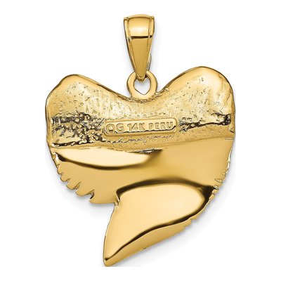14K Yellow Gold 3-D Shark Tooth Pendant – view 4