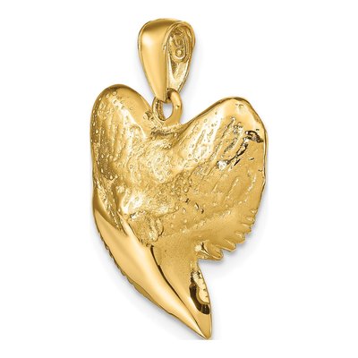 14K Yellow Gold 3-D Shark Tooth Pendant – view 6