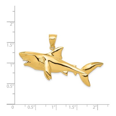 14K Yellow Gold Large 3-D Shark Pendant – view 5