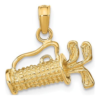 14K Yellow Gold Golf Bag Clubs Charm – view 4