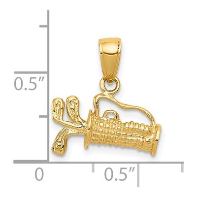 14K Yellow Gold Golf Bag Clubs Charm – view 5