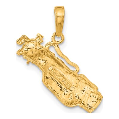 14K Yellow Gold Golf Bag Clubs Pendant – view 4